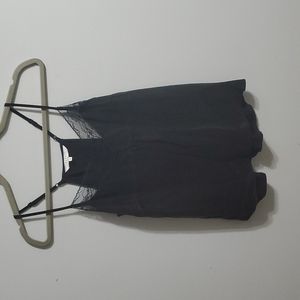 Black Suede Cami with Lace